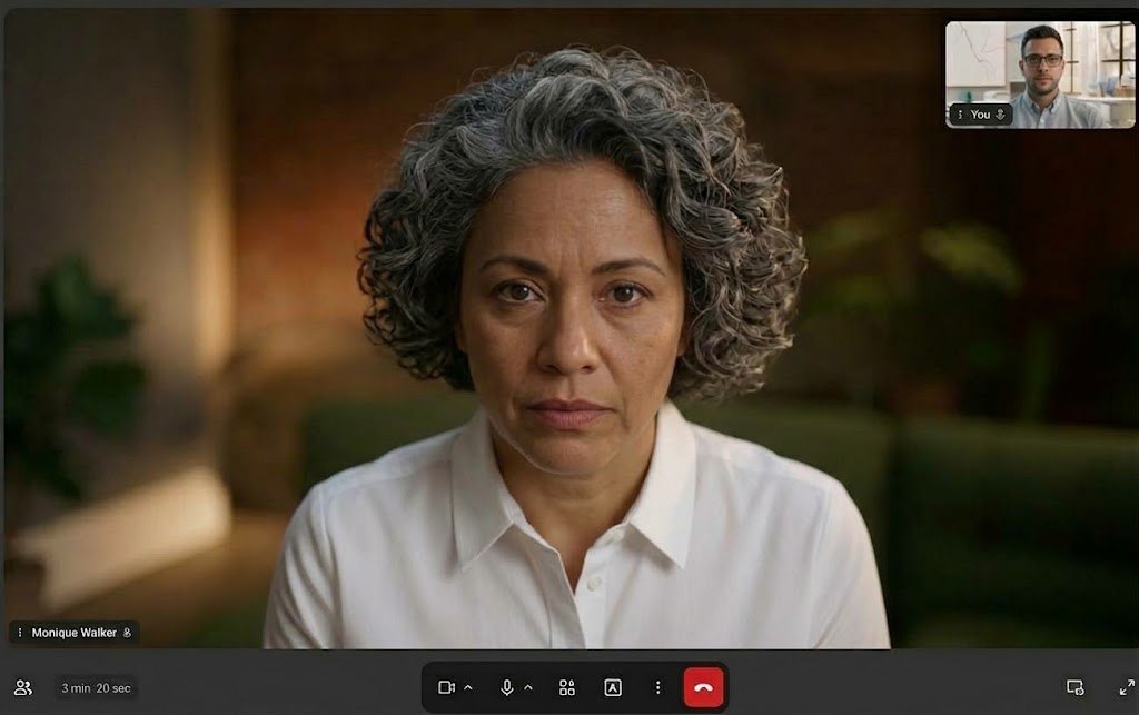 Una persona en sesión por videollamada con su psicóloga desde la computadora